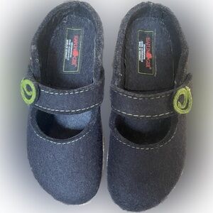 Haflinger Black Felt Clogs